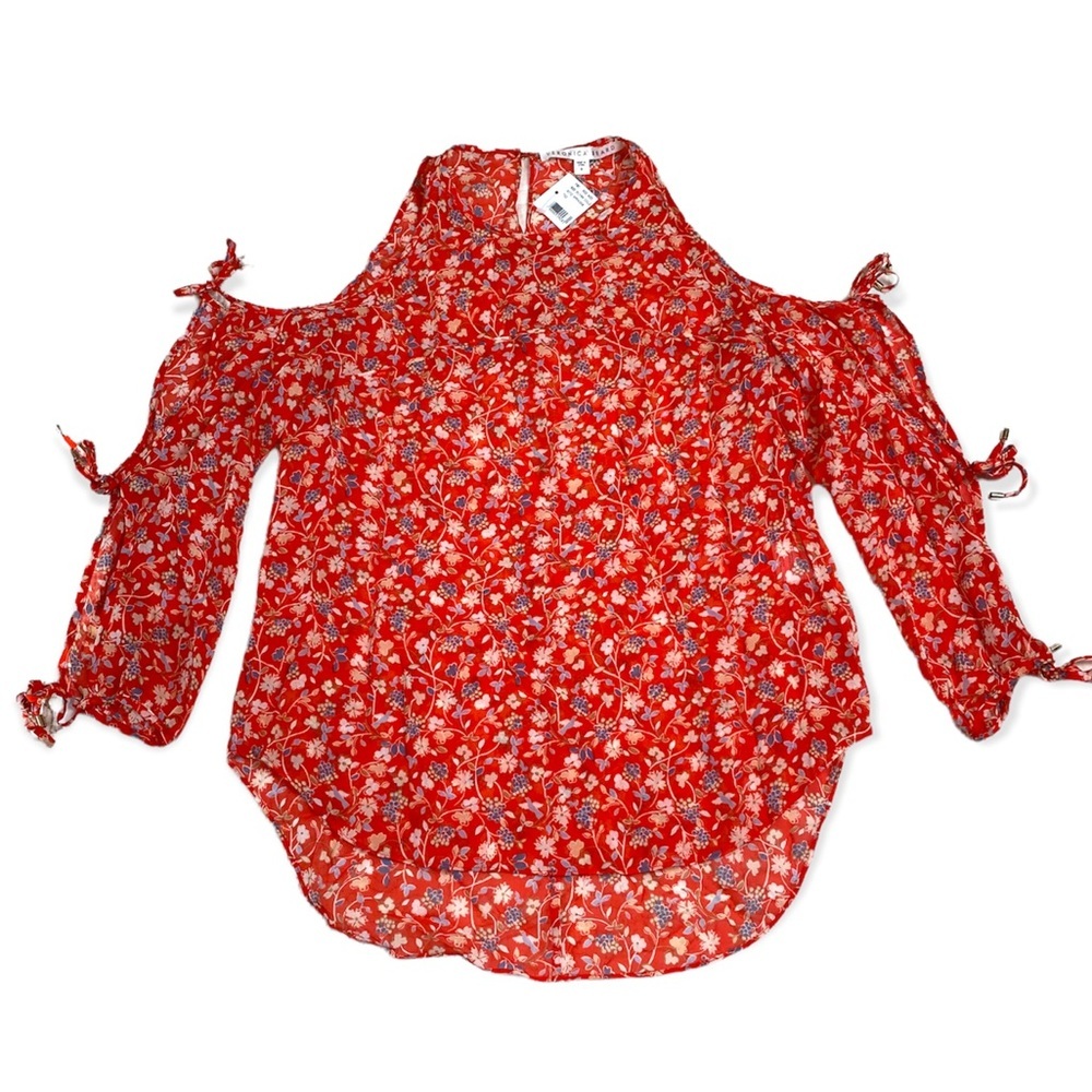 -Veronica beard (sz 8) floral silk chiffon blouse